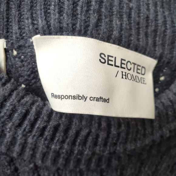 NWOT Selected / Homme Atlas Knit Sweater in Deep Gray Sz S - Picture 8 of 11
